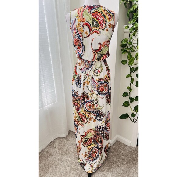 Venus Lascana Floral Paisley Long Grecian Style Stretchy Comfy Maxi Dress Sz XL - Picture 6 of 8